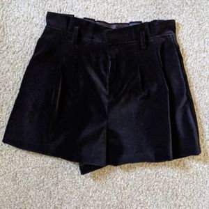 High-Waisted Velvet Shorts